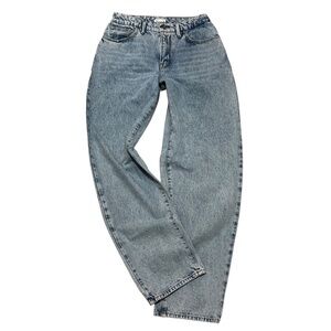 GOOD AMERICAN Baggy (!) Tapered Jeans 0/25 Light Exc Unworn Cond 33" Inseam Tall